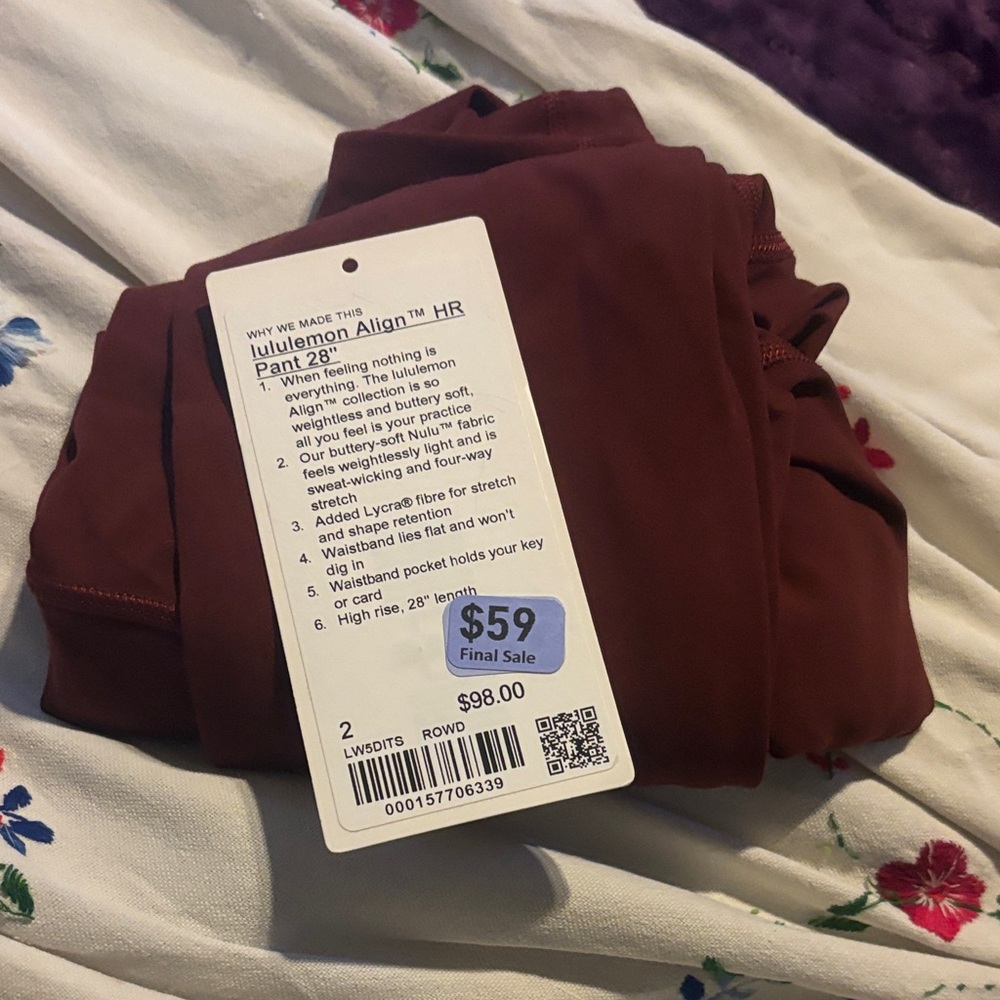 lululemon athletica align leggings size 2 rockwood